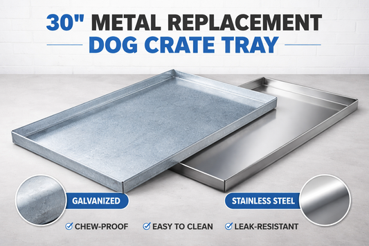 Chew-proof 30-inch metal replacement pan for medium dog crates