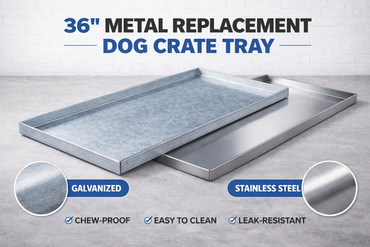 Odor-resistant 36-inch metal replacement pan for indoor dog crates